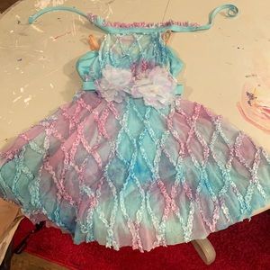 Blue and purple leotard dance costume
